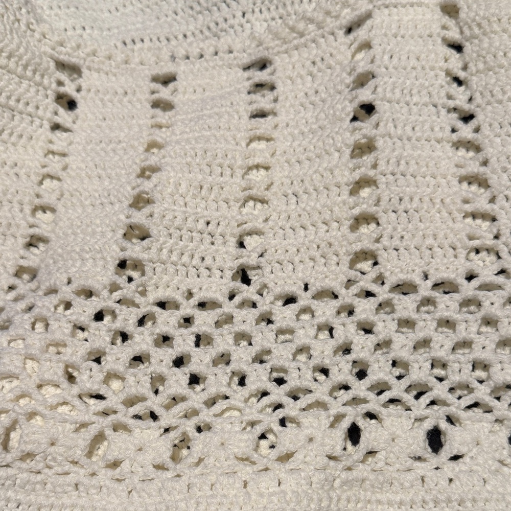 Crochet White/cream colored One-Piece body suit Sz.L - Picture 11 of 15